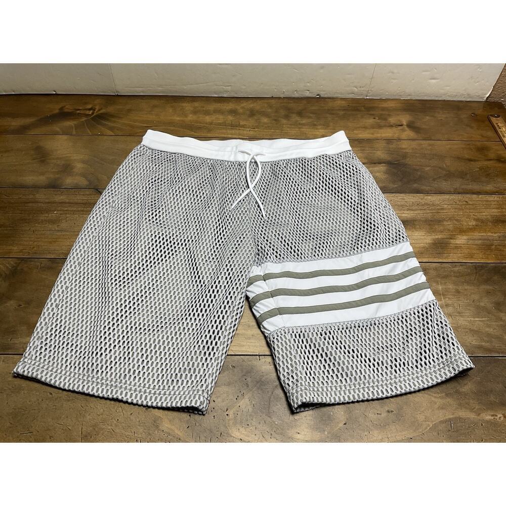 Thom Browne Athletic Mesh Track Shorts Gray Green Size 56 2XL